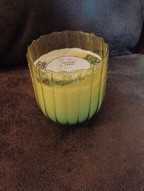 4/$40 New Yellow Glass Jar "Barbados" Scented Candle - 255 g